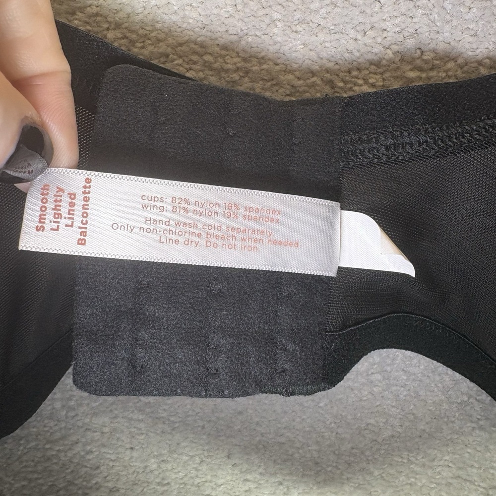 Cacique‎ Smooth Balconette Bra 38G Lightly Lined Underwire Black Adjustable - Picture 8 of 9